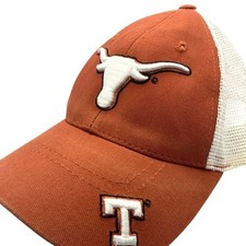 VTG Texas Longhorn Embroidered Horns on Bill Snapback Trucker Hat/Cap Adjustable