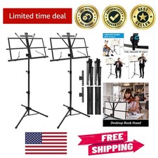 Dual-Use Music Stand Set - Adjustable Height and Lightweight Folding Design