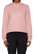 Image of Womens Adidas Cropped Hoodie Pink Cotton Short Sweatshirt XS