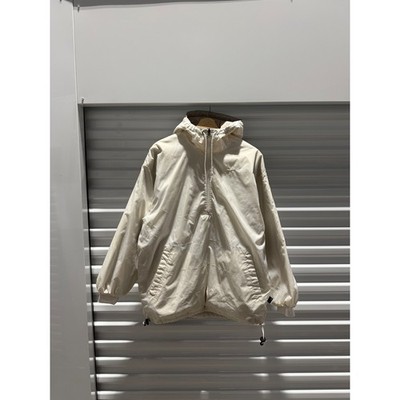 Nike Vintage Reversible Quilted Windbreaker Jacket Cream Tan quarter Zip Mens M