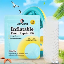 Inflatable Repair Patch Kit Waterproof Air Mattress Pool Boat Tent Toy 12PC
