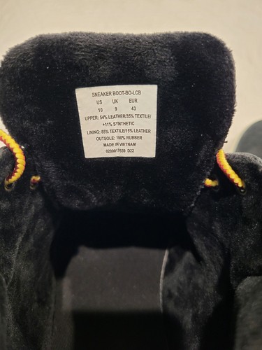 NUEVO SIN ETIQUETAS Polo Ralph Lauren Negro Cuero Nubuck Encogido Zapatillas Botas Para Hombre 10 - Imagen 11 de 11
