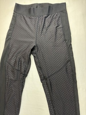NIA Black Geometric Stretch High Rise Ankle Leggings Women s XS