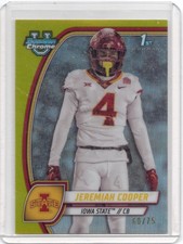 Jeremiah Cooper 2024 Bowman U Chrome 1st Yellow Refractor /75 #99 Iowa State SP