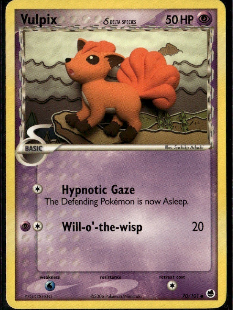Vulpix Delta Species Common Dragon Frontiers 70/101 Psychic Pokemon Card