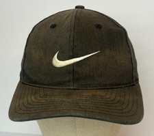 Vintage Nike Hat Cap Snapback Black White Swo...
