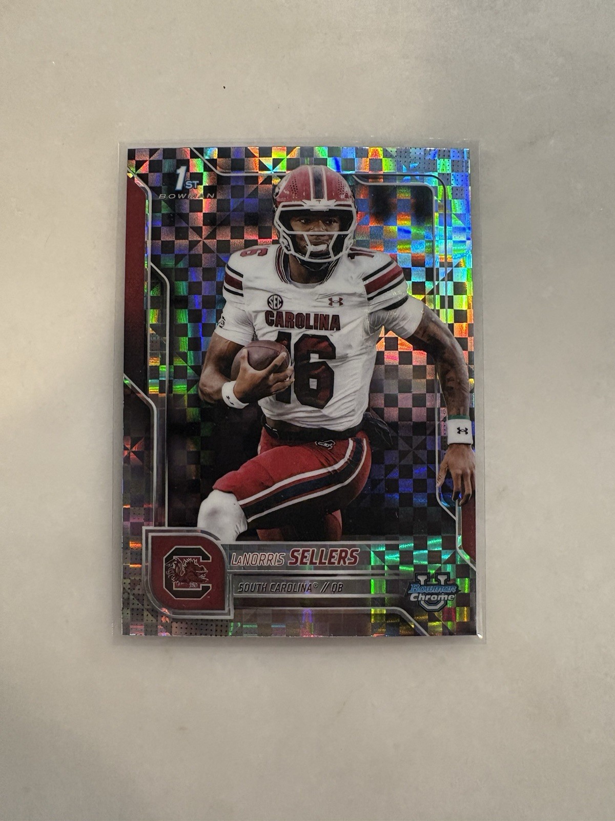 LaNorris Sellers 2025 Bowman University Chrome #168 Xfractor