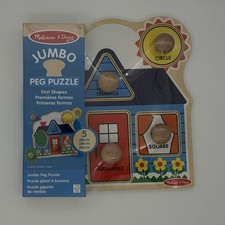 Melissa  Doug First Shapes Jumbo Knob Wooden Peg Puzzle
