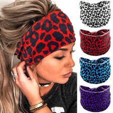 Halloween Headbands for Women Wide Leopard Head Bands Non Slip Pumpkin Knotte...