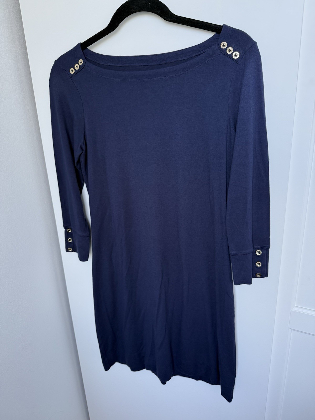 Lilly Pulitzer Dress UPF 50 Sophie 3/4 Sleeve Navy Blue Dress  Size Small
