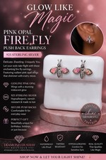 Pink Opal Push Back 925 Sterling Silver Firefly Earrings