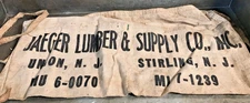 Vintage Nail Apron Tool Belt Pocket Advertising Jaeger Lumber & Supply Co NJ 70s