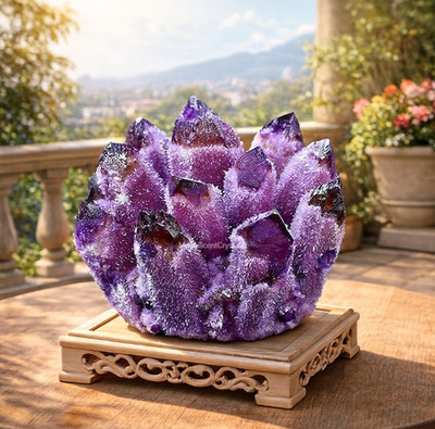2lb Rare Natural Amethyst Geode Cluster Spiritual Healing Crystal Abundance Gift
