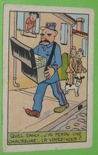 CHROMO 1920-1940 CHICOREE WILLIOT CHERCHEZ TROUVEZ CHAUSSURE FACTEUR