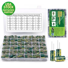 925Pcs Aluminum Electrolytic Capacitor Assortment Kit 36 Values 1uF-1000uF