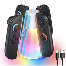 Charging Dock for NS 2 Joypad, USB-C, 4 LED, RGB Lighting, 3ft Cable