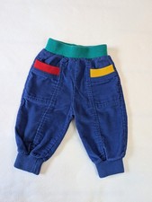 Vtg Health-Tex Orange Tag Colorblock Corduroy Baby Pants Blue 70s80s Stantog 12M
