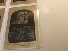 1983 BASEBALL HOF METALLIC PLAQUE CARD  EDWIN LEE MATHEWS