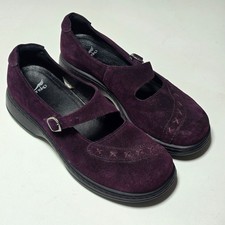 Dansko Flats Womens EU 41 Purple Suede Adjustable Strap Comfort Mary Jane Shoes