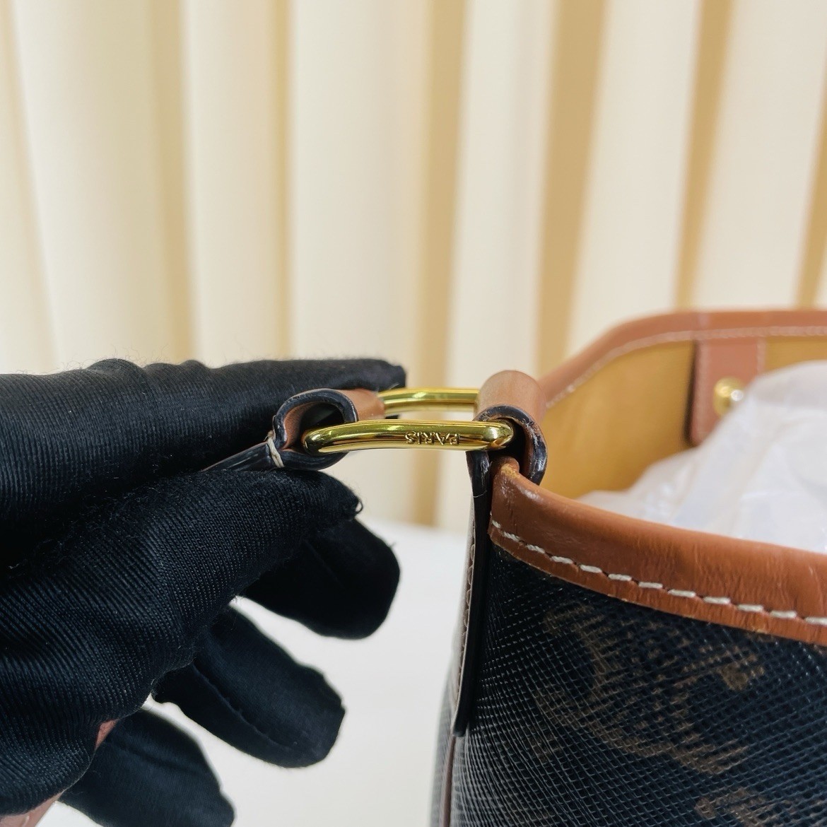 Authentic Celine Triomphe Monogram Bucket Bag – B… - image 8