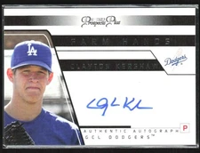 Clayton Kershaw 2006 Tristar Prospects Plus Farm Hands Auto #FH 25 Los Angeles