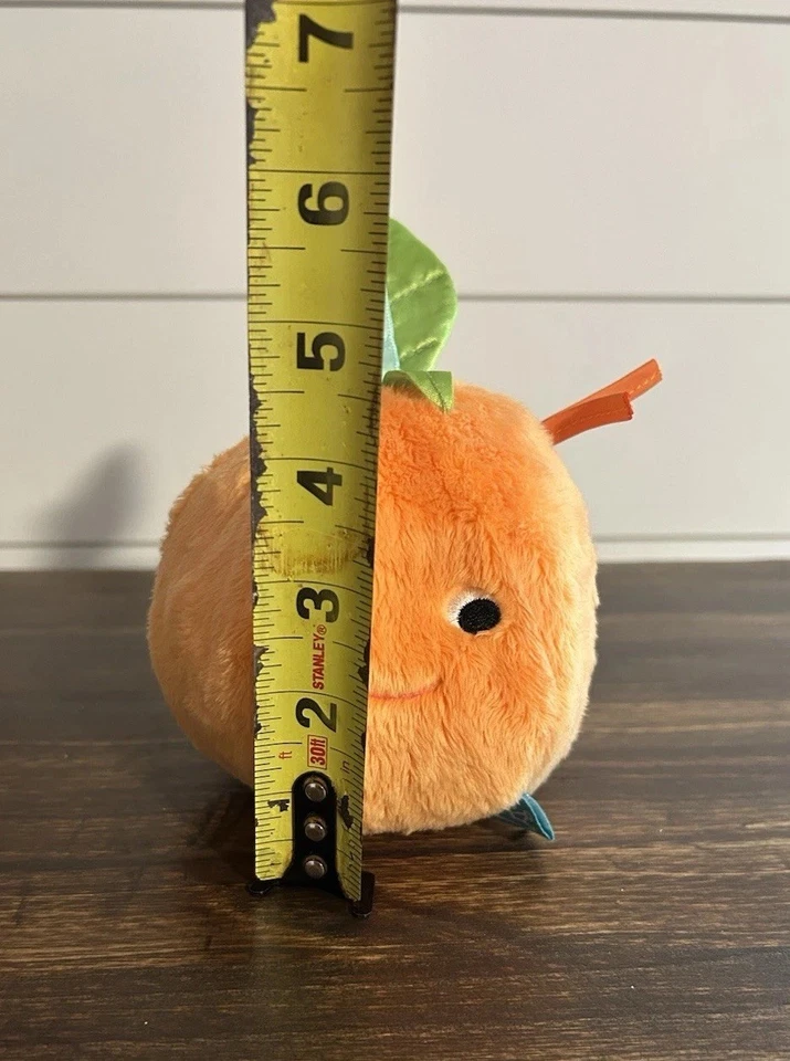Orange Fruit Play Rattle with Slices Stuffed Animal Plush 6” Manhattan Toy Co - Image 3 of 4
