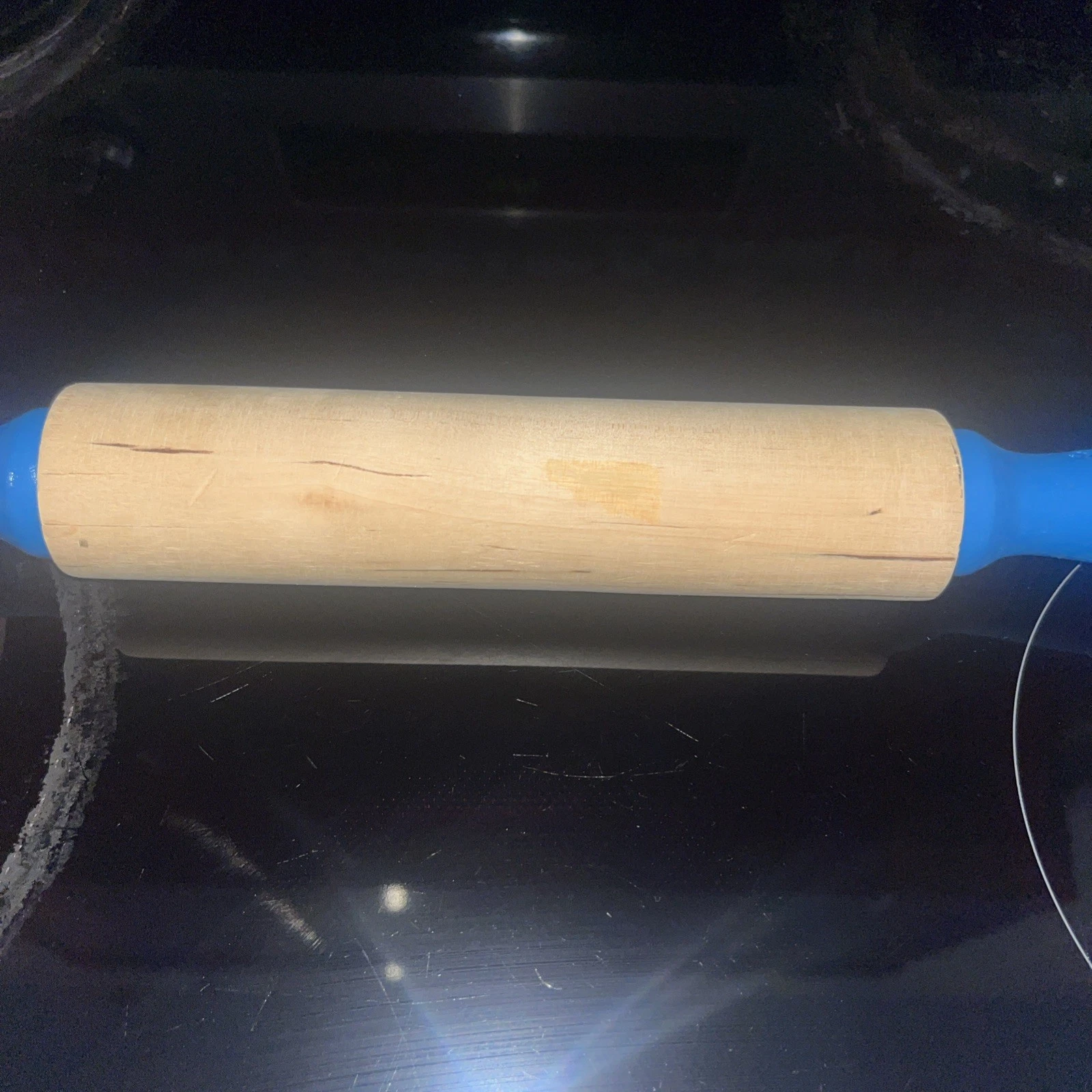 Thyme And Table Acacia Wood Rolling Pin W/ Blue Handles Near Mint Vintage
Opens in a new window or t
