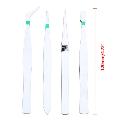4 Pcs/set Precision Stainless Steel Tweezers Set For Beauty Nail Art Handmade Je - Zdjęcie 8 z 8