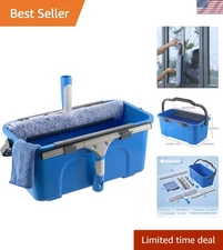 Window Cleaning Kit Squeegee Microfiber Mop Bucket Wiper All-in-One