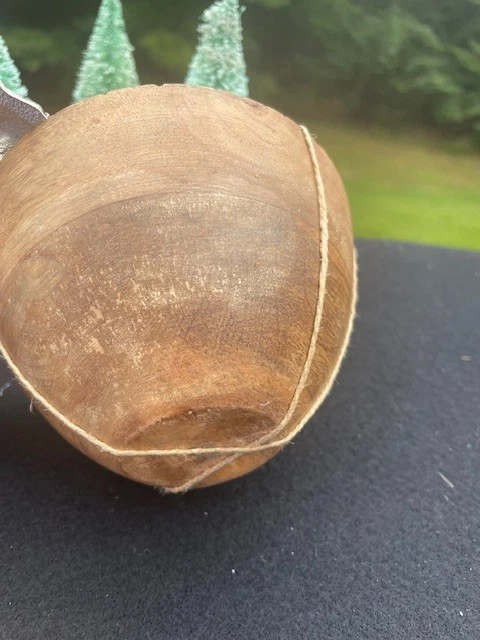 Torta de lama tigela de madeira rústica com espalhador de faca Papai Noel dentro Novo com etiquetas 5x3" - Imagem 3 de 4