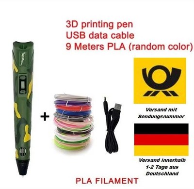 Kinder 3D Druckstift Set 9m Farben PLA Filament DIY 3D Printing Pen 30M-150M PLA