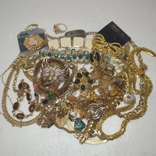 Vintage Gold Tone Jewelry Lot-   Napier Monet Coro Trifari Sarah