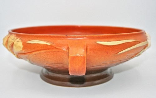 Roseville Freesia Brown 7-10 Large Footed Bowl 1945 EXCELLENT - Picture 2 of 9