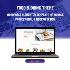 Paquete de kit de plantillas Premium Wordpress Elementor | Tema de comida y bebida