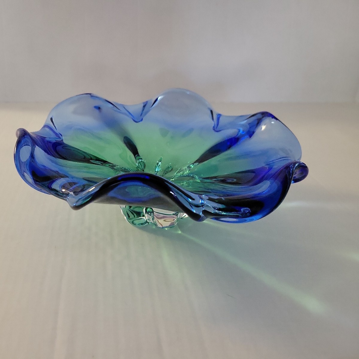 Murano Art Glass Centerpiece, Blue & Green, MCM Heavy | eBay