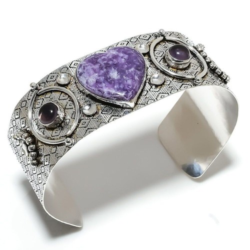 Bracelet Manchette Réglable Argent 925 - Lapis Lazuli Naturel - Fait Main Inde