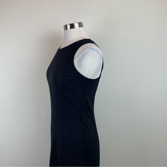 Athleta Solid Black Bodycon Zip Back Stretch Dres… - image 3