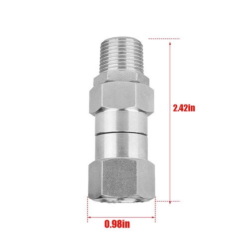Idropulitrice Girevole 3/8 in NPT Raccordo Filettato Maschio Acciaio Inox 4500 PSI F - Foto 3 di 13