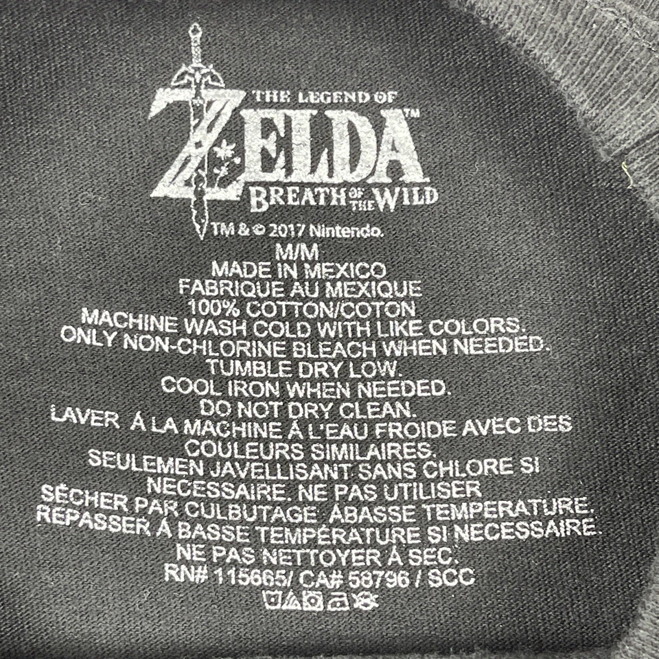 Camiseta Zelda Para Hombre Mediana Negra Breath Of The Wild Link Videojuego Gamer Tee Foto 4 de 4