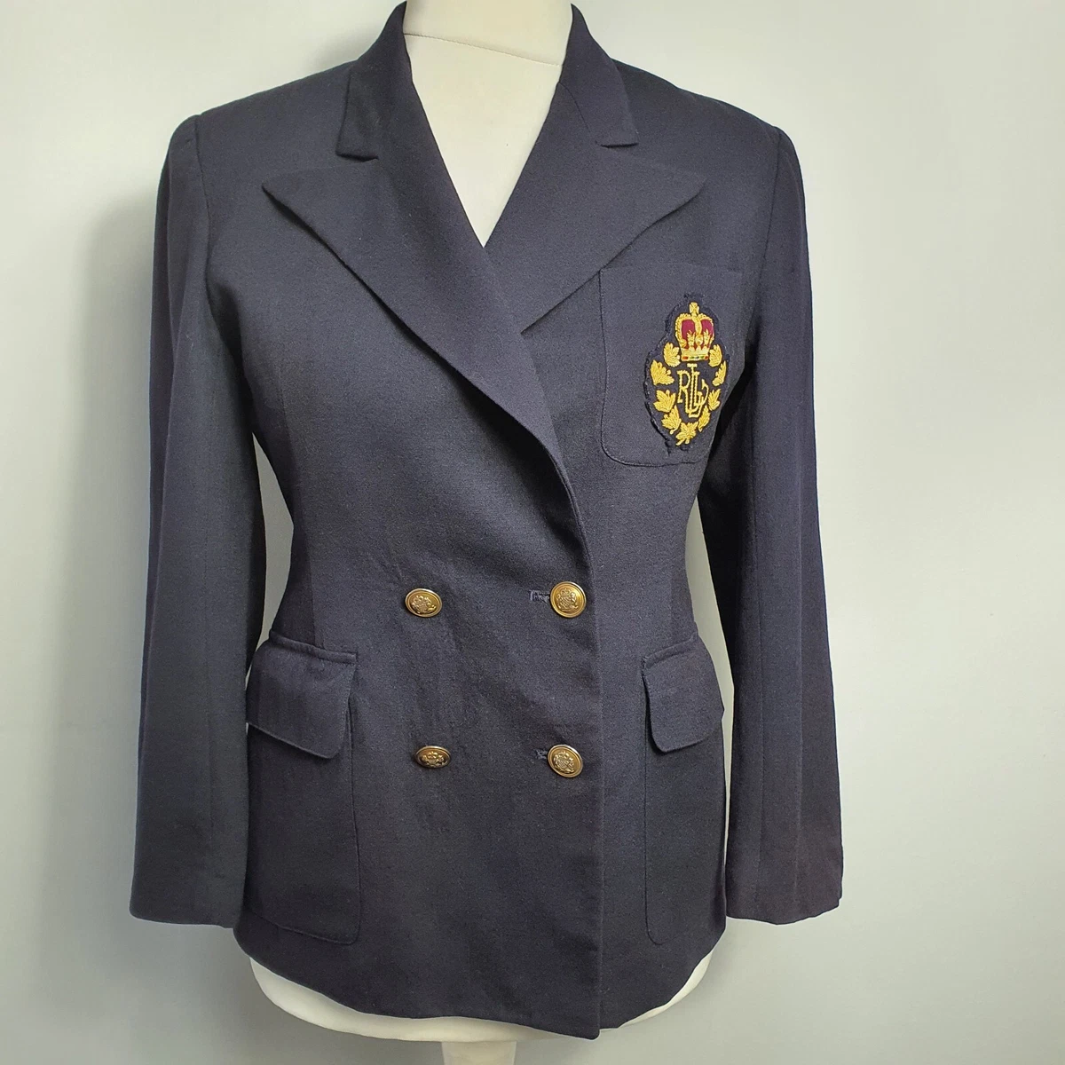 Ralph lauren women's blazer with crest discount