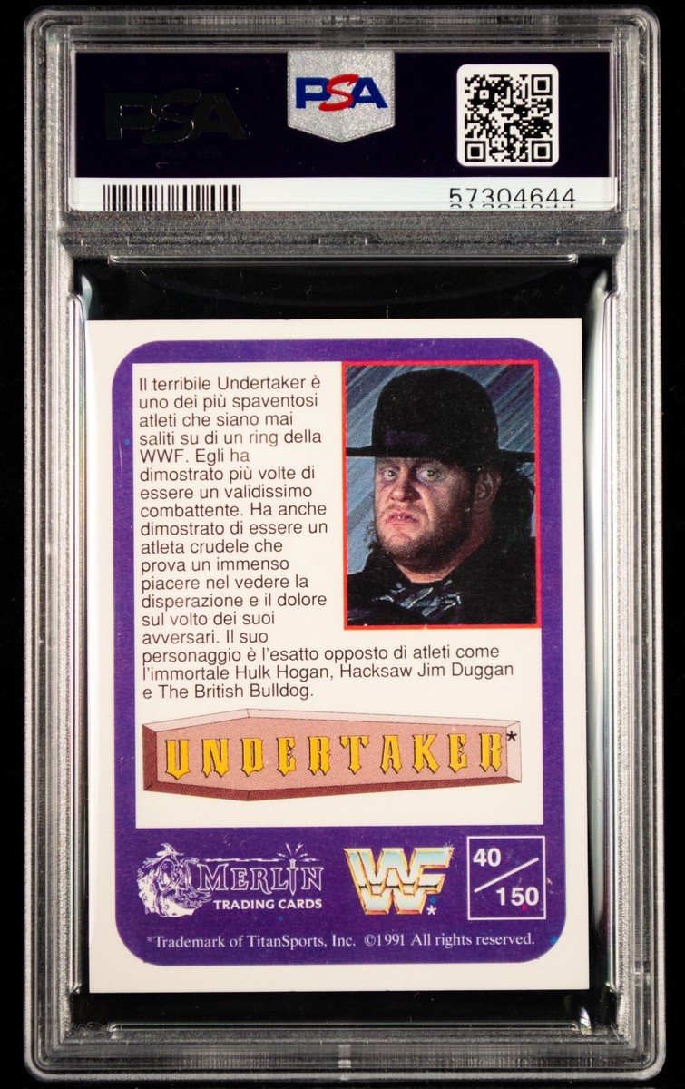 1991 Merlin WWF The Undertaker #40 PSA 8 Italian ROOKIE CARD