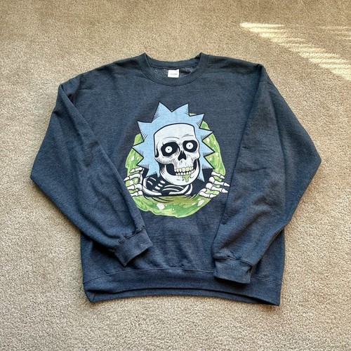 Rick And Morty Morty Sull & Bones Crewneck Sweatshirt Dark Grey