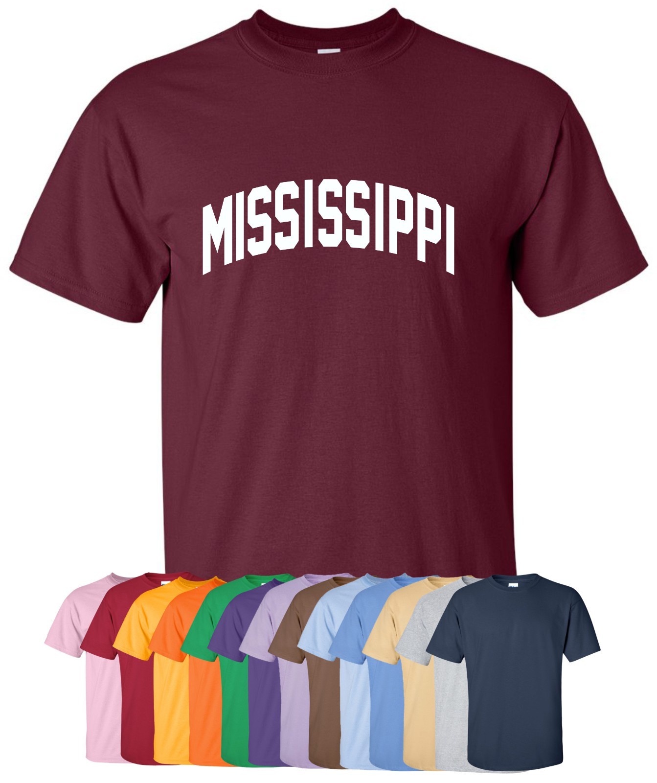 ALTRA T shirt "Mississippi" S 4XL 30+ colori! magnolia state ole miss casa vita amore