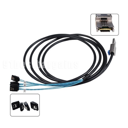 1-3m Mini SAS SFF-8088 26Pin to 4 SATA 7PIN HD Splitter Breakout Cable Connector - Picture 12 of 13