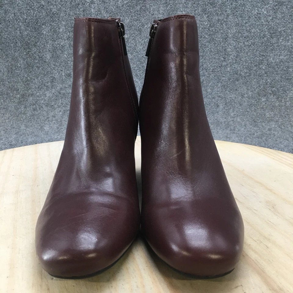 Kenneth Cole Reaction Botas Mujer 9.5 Marcy Botines Cuña Cuero Rojo Foto 4 de 4