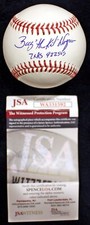 BILLY WAGNER THE KID + 7 X AS + 422 SAVES INSC SIGNED AUTO STAT BASEBALL JSA COA