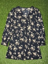 Shein L/S Floral Black Dress NEW Size M Empire Waist