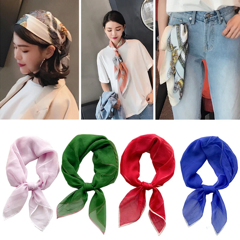 Fashion Summer Women Neckerchief Print Small Square Scarves Silk Neck Head  Scarf