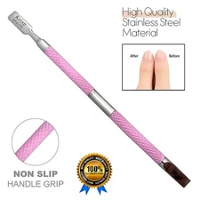 STAINLESS STEEL CUTICLE PUSHER MANICURE PEDICURE NAIL CARE ART TOOL DOUBLE SIDED