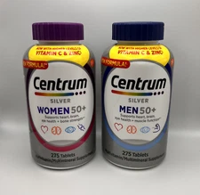 Centrum Silver Men and Women 50+ Bundle Multivitamin Supplement 275 Tablets Each